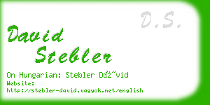 david stebler business card